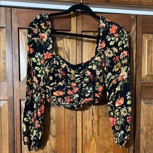 Floral Black Women's Top